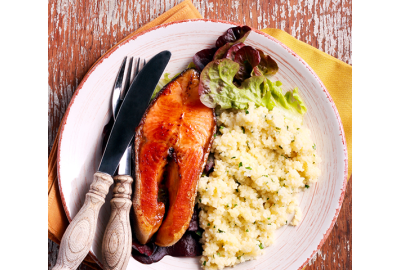 Ricetta light - Cous cous con salmone e melanzane