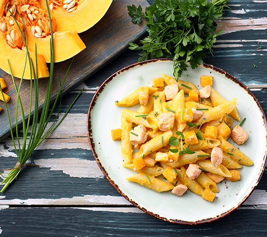 Penne con zucca e tonno - Ricetta Light